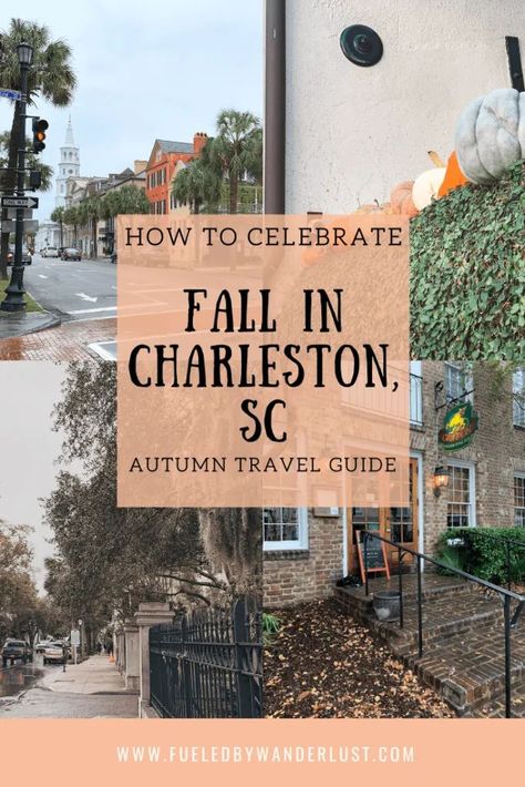 Everything you need to know when visiting Charleston SC in the fall.  This autumn travel guide to Charleston will give you the best things to do downtown during the day and the perfect activities to do at night.  Immerse yourself in Charleston's colonial history in this truly romantic time of year. #charlestonsc #charlestontravel #charlestonscthingstodo #charlestonscfall #charlestonscdowntown Visit Charleston Sc, Charleston Sc Things To Do, Charleston Travel Guide, Charleston Vacation, South Carolina Vacation, South Carolina Travel, Charleston Travel, Usa Travel Guide, Fall Travel