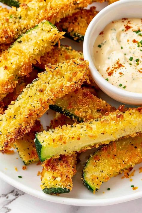 Air Fryer Zucchini Fries, Air Fryer Fries, Air Fryer Zucchini, Crispy Recipes, Spicy Aioli, Potato Pasta, Crispy Fry, Easy Air Fryer, Zucchini Fries