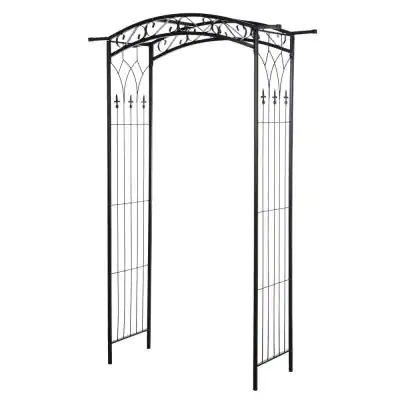 84 in. Southern/European Style Garden Arbor and Trellis with Beautiful Scrollwork & Arch Design Support Vines and Plants Cedar Trellis, Arbor Trellis, Black Pergola, Metal Arbor, Trellis System, Garden Archway, Flower Trellis, Arbors Trellis, Arch Trellis