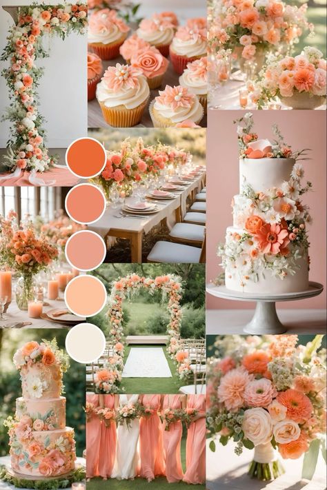 Peach and coral wedding inspirationpeach and coral wedding ideas peachwedding peachweddingtheme peachweddingdecor coralwedding coralweddingtheme peachandcoralwedding peachandcoralweddingtheme peachweddingflowers peachweddingcake peachandcoralweddingideas coralweddingflowers Coral And White Bouquet, Peach Palette Wedding, Peach Decorations Wedding, Wedding Coral Theme, Light Peach Wedding Theme, Peach Color Wedding Theme, Apricot Wedding Theme, Peach Fuzz Wedding, Coral Color Wedding Theme