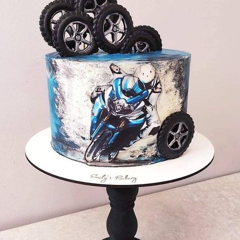 Motor Cake Design, Motorcycle Birthday Cakes For Men, 30th Birthday Cake For Men, Moto Cake, Motor Cake, Cake Motorcycle, 30th Birthday Cakes For Men, Motorcycle Birthday Cakes, Birthday Cake For Men