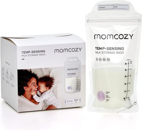 Momcozy Breastmilk Storing Bags, Temp-Sensing Discoloration Milk Storing Bags for Breastfeeding, Disposable Milk Storage Bag with 6 Ounce Self Standing, No-Leak Milk Freezer Storage Pouches, 120pcs Visit the momcozy Store 4.9 4.9 out of 5 stars 14 ratings Milk Freezer Storage, Storing Bags, Freezing Breastmilk, Storing Breastmilk, Milk Storage Bags, Breastfeeding Essentials, Baby Wishlist, Milk Storage, Breastmilk Storage Bags