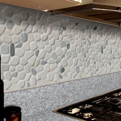 MSI Random Sized Natural Stone Pebbles Tile in Black and White Pebble Backsplash, Rock Tile, Kitchen 2024, Mosaic Rocks, Fireplace Facade, Pebble Tile, Mosaic Floor, Marble Tile Floor, Best Floor Tiles