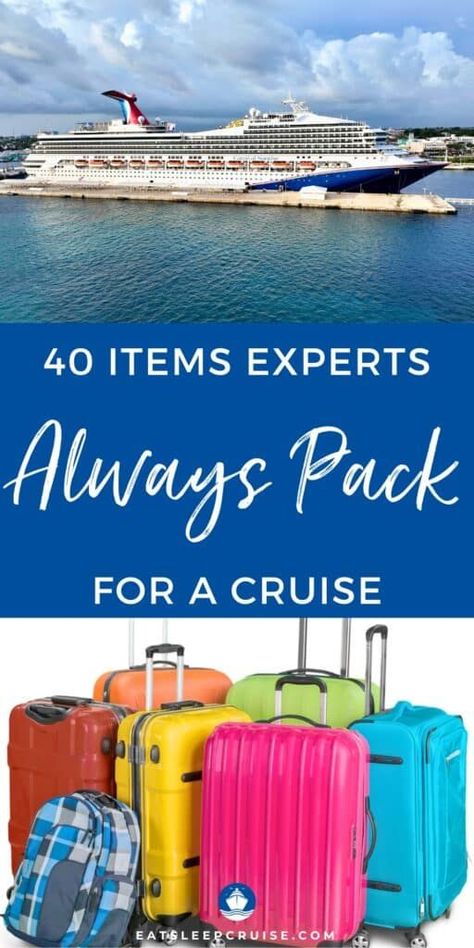 The 40 Items Experts Always Pack for a Cruise What To Pack For A 7 Day Cruise, 8 Day Cruise Packing List, What To Bring On A Cruise, Pack For A Cruise, Cruise Packing List, Cruise Packing Tips, Cruise Packing, Cruise Essentials, Packing List For Cruise