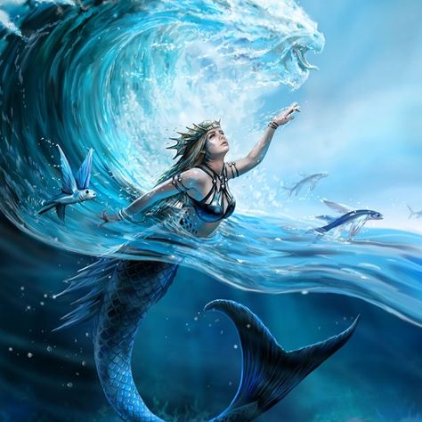 Mermay 2024, Anne Stokes Dragon, Anne Stokes Art, Water Elemental, Mermaid Canvas, Mermaid Stuff, Mermaid Artwork, Anne Stokes, Elemental Magic