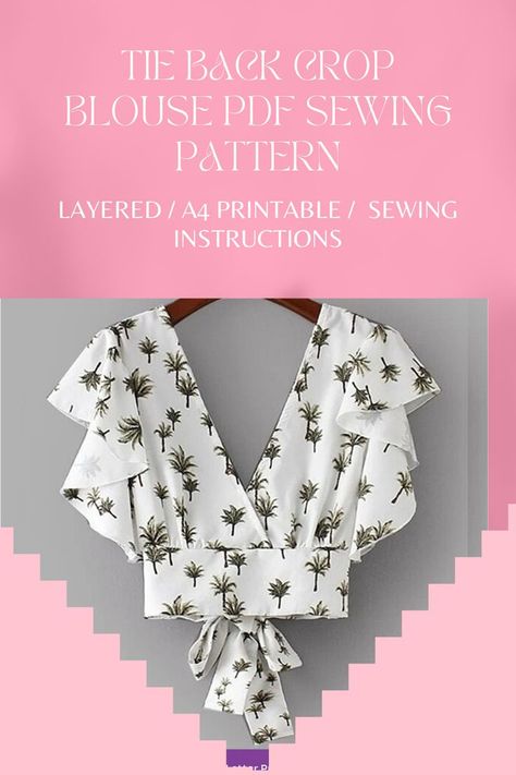 𝙒𝙝𝙖𝙩 𝙮𝙤𝙪 𝙬𝙞𝙡𝙡 𝙧𝙚𝙘𝙚𝙞𝙫𝙚 𝙤𝙣𝙘𝙚 𝙮𝙤𝙪 𝙥𝙪𝙧𝙘𝙝𝙖𝙨𝙚𝙙?
Fully Graded PDF Layered Pattern with colored in each sizes separately.- For Projector Printing
Base size PDF Pattern with all sewing margin marked - Check your seam margin
A4 printable pattern including 25 pages - For your home printer
Instructions for how to get printouts at your home printer
Step by step sewing instructions with pictures + Cutting Instructions + Fabric Requirements Wrap Crop Top Pattern Sewing, Crop Tops Pattern Sewing, Cropped Blouse Sewing Pattern, Party Top Sewing Pattern, Diy Summer Tops For Women, Free Pdf Sewing Patterns For Women Tops, Tie Back Dress Pattern, Free Top Sewing Patterns, Crop Top Pattern Sewing Free