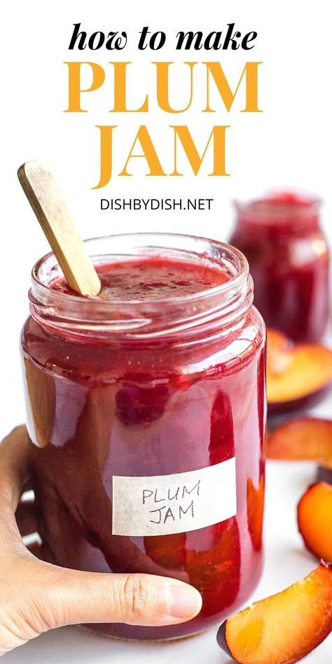 Plum Jam With Pectin, Canning Easy, Plum Jam Recipe, Summer Canning, Easy Jam Recipe, Jam Homemade, Canned Plums, Plum Jam Recipes, Easy Jam