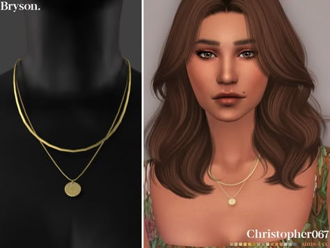 The Sims Resource - Bryson Necklace Sims 4 Maxis Match Necklace, The Sims 4 Pack, Sims Clothes, Sims 4 Mm Cc, Padlock Necklace, Play Sims, Starburst Earrings, Sims 4 Mm, Valentines Earrings