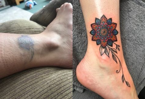 Ankle Cover Up Ankle Tattoo Wrap Around Cover Up, Large Ankle Tattoo Cover Up, Ankle Cover Up Tattoos For Women, Ankle Scar Tattoo Cover Up, Outer Ankle Tattoos For Women, Ankle Tattoo Cover Up Ideas, Ankle Cover Up Tattoos, Ankle Tats, Ankle Tattoo Cover Up