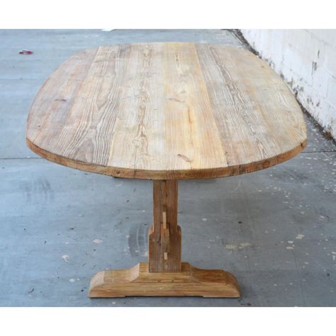 Rustic Racetrack Farm Table Made From Reclaimed Pine | Chairish Reclaimed Pine Dining Table, Pine Dining Table, Dining Table Rustic, Pine Table, Trestle Table, Reclaimed Pine, Custom Made Furniture, Farm Table, Mortise And Tenon