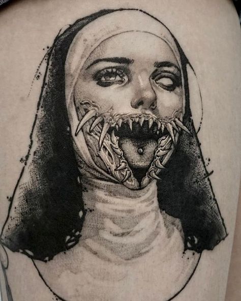 Dark Traditional Tattoos en Instagram: “Amazing and dark tattoo🖤 amazing artist here. Better the devil's way or the God's way 💀By @gghost_tattooer ---” Satanic Tattoos, Scary Drawings, Creepy Drawings, Scary Tattoos, Creepy Tattoos, Dark Art Tattoo, Horror Tattoo, 다크 판타지, Tattoo Art Drawings