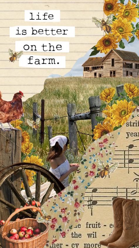 #farm #ranch #nature #vibes #cottagecore #vintage #wallpaper #fyp Ranch Wallpaper Aesthetic, Vintage Farm Wallpaper, Vintage Farm Aesthetic, Bee Crafts For Kids, Bee Crafts, Vintage Farm, Book Aesthetic, Farm Life, Rustic Charm