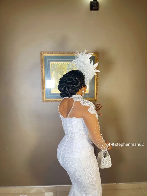 White Lace Styles For Naming Ceremony, Lace Dress For Naming Ceremony, Lace Styles For Naming Ceremony, Dress For Naming Ceremony, White Lace Styles, Baby Naming Ceremony, White Lace Dress Short, African Print Pants, Baby Naming