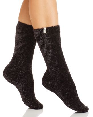 UGG® UGG Leda Cozy Crew Socks | Bloomingdale's Ugg Care Kit, Ugg Socks, Ugg Rain Boots, Tall Boot Socks, Cable Knit Socks, Pom Pom Shorts, Ugg Accessories, Short Rain Boots, Ugg Black