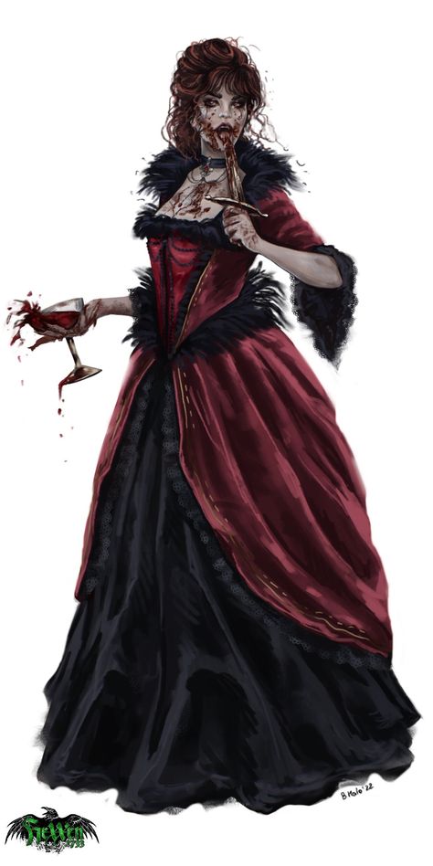 "HeXXen 1733 RPG - Vampire Lady (Character Illustration)" by Daria Klushina Queen Of Vampires, Lady Vampire, Vampire Lady, Dnd Vampire, Vampire Character Design, Vampire Lady Art, Vampire Queen Art, Buffy Characters, Vampire Illustration