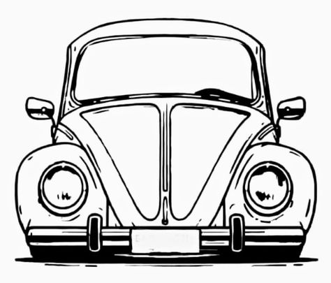 Funny Army Pictures, Vw Tattoo, Cartoon Car Drawing, Beetle Tattoo, Castlevania Wallpaper, Painting Logo, Vw Art, Vw Beetle Classic, Car Tattoos