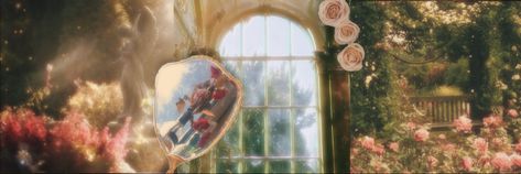 Princess Header Aesthetic, Princess Aesthetic Header, Fantasy Twitter Header, Red Aesthetic Cover Photo, Red Aesthetic Elegant, Fairy Aesthetic Header, Rose Red Aesthetic, Cottagecore Banner, Fairy Cottage Aesthetic