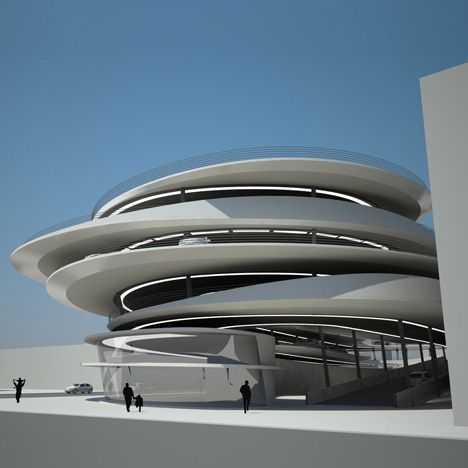 Miami Beach Parking Garage by Zaha Hadid Continuity Architecture, Architectural Maquette, Zaha Hadid Architecture, Large Building, Rem Koolhaas, Architectural Rendering, Unusual Buildings, Santiago Calatrava, Zaha Hadid Architects