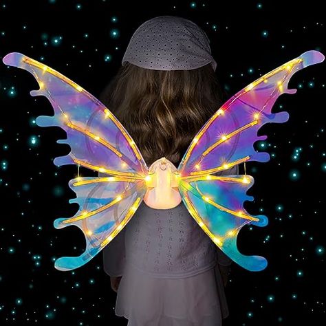 Diy Butterfly Costume, Glowing Wings, Mardi Gras Party Favors, Angel Wings Halloween, Butterfly Wings Costume, Led Butterfly, Elf Wings, Halloween Wings, Butterfly Fairy Wings