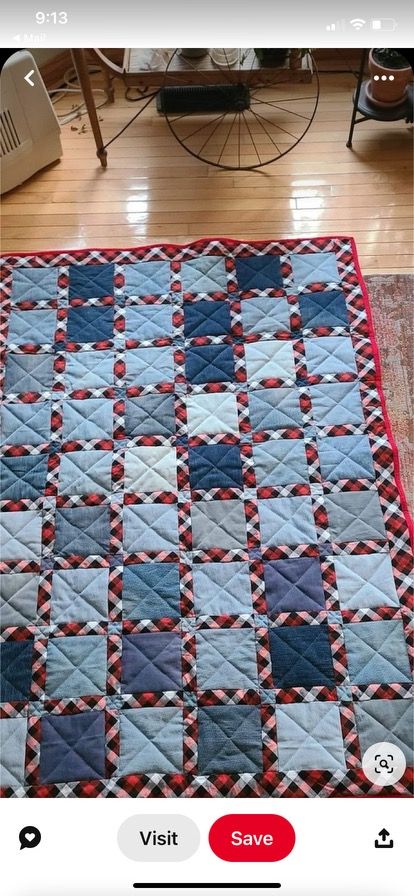 Denim Throw Blanket, Denim Quilt Ideas Recycle Jeans, Denim Rag Quilt Patterns, Blue Jean Quilts Patterns Ideas, Blue Scrap Quilts, Jean Quilts Patterns Recycled Denim, Rag Quilts Ideas, Denim Quilt Ideas, Jean Quilt Ideas