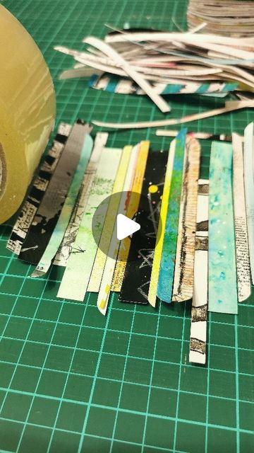 Åshild Halvorsen on Instagram: "A perfect job on a low energy day 😁 Using trim-off paper scrap pieces to make a unique collagefodder 🥳 I love that every single stipe is from my own art work. #collage #collagefodder #mixedmedia #papercrafting #papercollageartist #paperscraps #createdaily #artforfun" Abstract Paper Collage, Creative Collage Ideas Projects, Paper Strip Crafts, Paper Collage Ideas, Ideas For Collage, Ripped Paper Collage, Creative Collage Ideas, 3d Collage Art, Collage Art Ideas