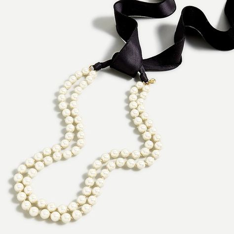 J.Crew: Layered Pearl Tie Necklace For Women Pearl Tie, Classic Pearl Necklace, Tie Necklace, Best Jewelry, Necklace For Women, Pearl Jewelry, Amazing Jewelry, Women's Jewelry, Statement Earrings