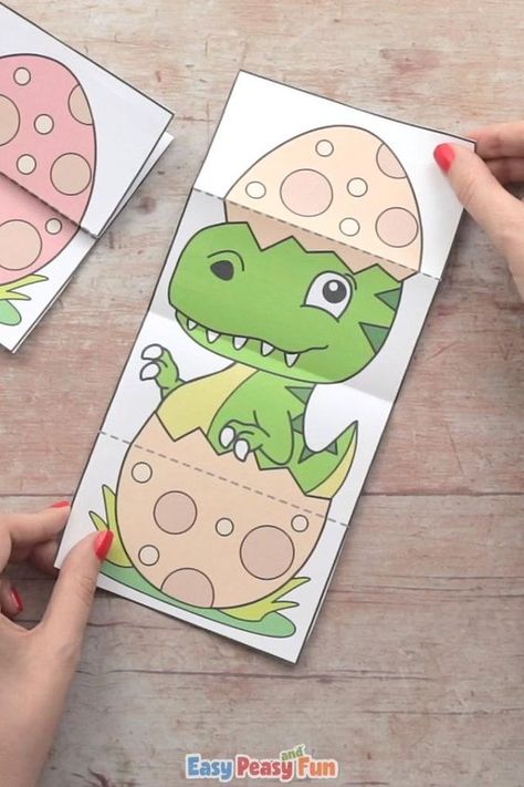 Dinosaur Egg Activity, Plant Cartoon, Egg Card, Dinosaur Cards, Creative Kids Crafts, Dinosaur Activities, Dinosaur Crafts, Dinosaur Eggs, Hand Crafts For Kids