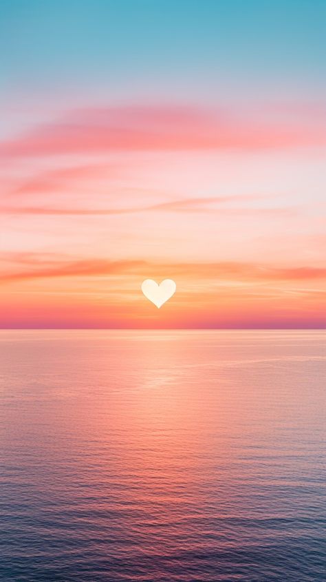 Beautiful Homescreen Wallpaper, Preppy Sunset Pics, Heart Sunset Wallpaper, Sunset Heart Wallpaper, Cute Heart Pfp, Sunset Aesthetic Flowers, Cute Sunset Wallpaper, Sunset Color Background, Calm Wallpaper Aesthetic