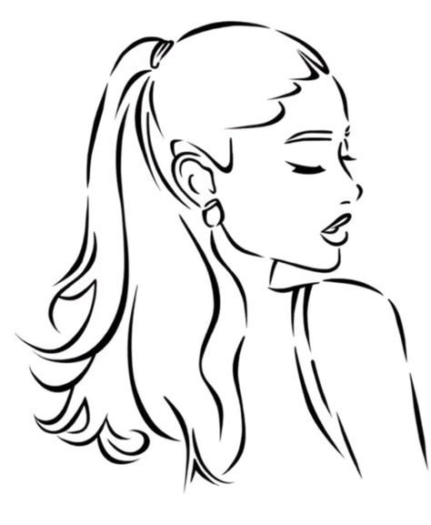 Celebrity Drawings Outline, Sketch Ariana Grande, Ariana Grande Simple Drawing, Ariana Grande Anime Art, Drawing Ideas Ariana Grande, Celebrity Line Art, Ariana Grande Outline Drawing, Ariana Grande Drawings Easy, Ariana Grande Coloring Pages