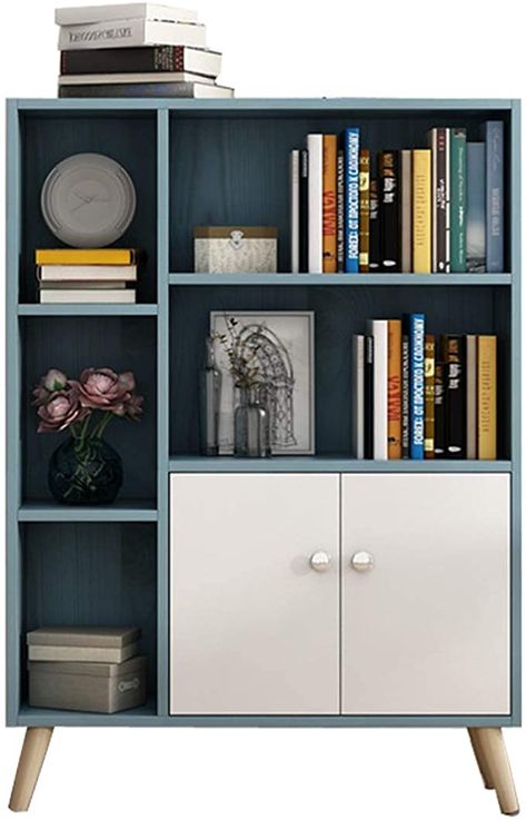 Doors Blue, Storage Sideboard, Door Bookcase, Sideboard Modern, Wood Storage Cabinets, Closet Organization Diy, Furniture Design Wooden, Modern Bookcase, Modern Sideboard