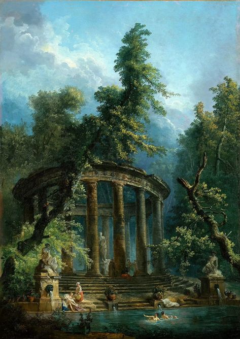 The Bathing Pool, Hubert Robert, Pool Paint, European Paintings, Painting Reproductions, Stephen King, Vintage Painting, Metropolitan Museum Of Art, Metropolitan Museum