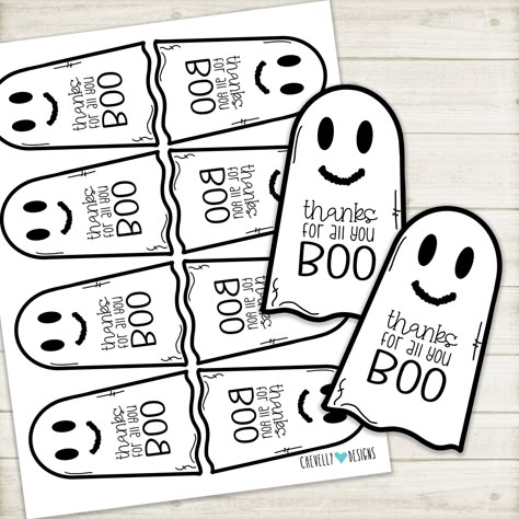 "Every one could use a pick-me-up every now and then! These printable Halloween gift tags are a great way say \"thank you\" as well as bring some fun into the workplace. Just print, cut out, sign your name, and attach to a gift. Great gift tags for coworker, employees, boss, nanny, friends, and teachers!! INSTANT DIGITAL DOWNLOAD - You will receive a download link after you place your order (via email and on the purchase confirmation page.) {WHAT YOU WILL RECEIVE} (1) PDF page - 8 tags formatted Halloween Gift Tags, Halloween Teacher Gifts, Appreciation Gifts Diy, Staff Appreciation Gifts, Teacher Appreciation Gifts Diy, Ghost Gifts, Employee Appreciation Gifts, Teachers Halloween, Halloween Tags