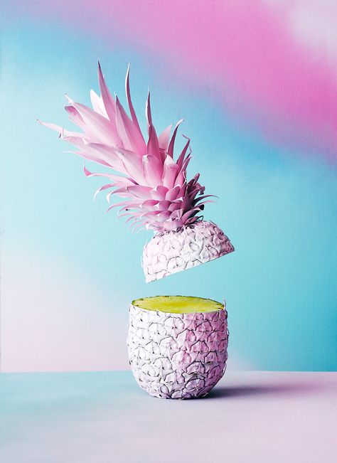 PINEAPPLE WINTER on Behance Pineapple Wallpaper, Wallpaper Winter, Pink Pineapple, Fruit Painting, Art Minimaliste, Colorful Fruit, Blue And Pink, Artist Painting, Pink Background