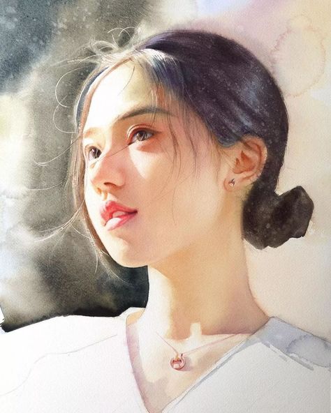 Watercolor Art Face, Watercolor Portrait Painting, Abstract Portrait Painting, 수채화 그림, Oil Portrait, Watercolor Portrait, April 12, Abstract Portrait, Beautiful Watercolor