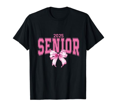 PRICES MAY VARY. Celebrate academic milestones with this Senior 25 shirt! Perfect for graduates from kindergarten and middle or high school to college. Wear it proudly at grad parties, adorned with a graduation cap, tassel, and decorations. Class of 2025, it's time to shine! This versatile tee makes a great gift for teen girls or boys, parents or grandparents, and more. Embrace the joy of graduation and show off your diploma. Get yours now and commemorate your educational journey! Lightweight, C Senior 25, Aesthetic Ribbon, Coquette Design, College Class, University Graduate, Graduation Present, College Wear, Bow Coquette, Senior Shirts