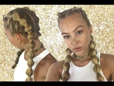 Braid Your Own Hair, Bubble Braid, Softball Hairstyles, Braiding Your Own Hair, Bubble Ponytail, Big Box Braids Hairstyles, Bubble Braids, Pigtail Braids, Braid Tutorial