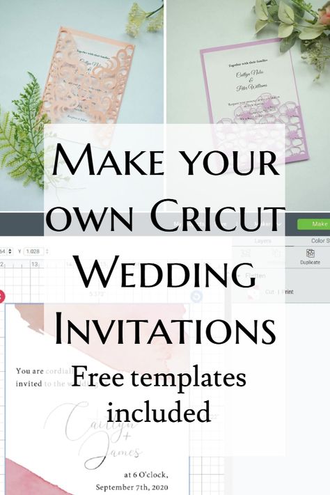 Wedding Invitations Cricut, Cricket Wedding, Invitations Cricut, Free Printable Wedding Invitation Templates, Cricut Invitations, Make Your Own Invitations, Cricut Wedding Invitations, Invitation Examples, Diy Wedding Invitations