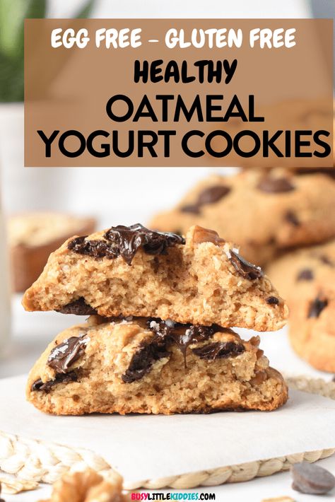 Yogurt Cookies Recipe, Breakfast Cookies For Kids, Cookies With Raisins, Greek Yogurt Cookies, Holidays Desserts, Yogurt Cookies, Oatmeal Protein Cookies, Healthy Cookies For Kids, Oatmeal Cookie Recipes Healthy