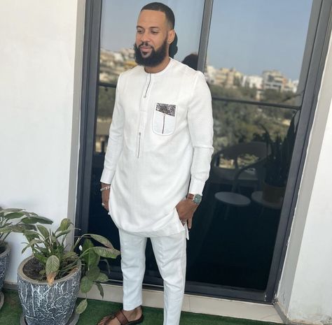 White Senator Styles For Men 2024, White Kaftan Designs For Men, Kaftan Designs For Men, White Senator Styles For Men, Dress Styles For Men, African Mens Fashion, Senator Styles For Men, Ankara Skirt Styles, Kaftan Wedding