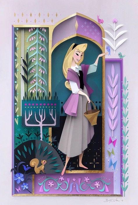 Brittany Lee, Brittney Lee, Paper Art Sculpture, Purple Girl, Rose Paper, Cut Out Art, Paper Cutout Art, 3d Paper Art, Briar Rose