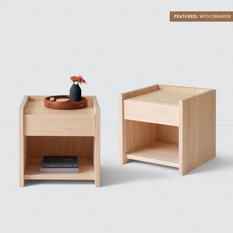 Bedroom Ideas Nightstands, Nightstand Minimalist, Japan Furniture, Minimalist Wood Furniture, Minimalist Nightstand, Minimal Frame, Hinoki Wood, Nightstand Light, The Citizenry