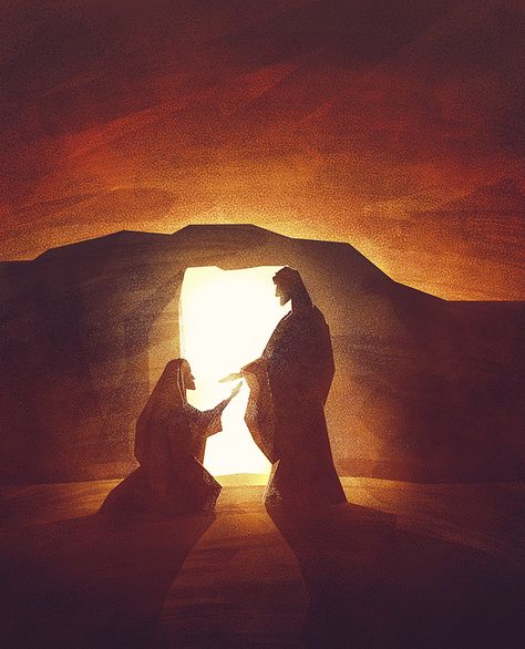 Resurrection Illustration — Joe Cavazos Design Resurrection Illustration, Mary Magdalene And Jesus, Jesus Tomb, Jesus Christ Painting, Lds Art, What A Beautiful Day, The Cross Of Christ, Jesus Resurrection, Jesus Christ Images