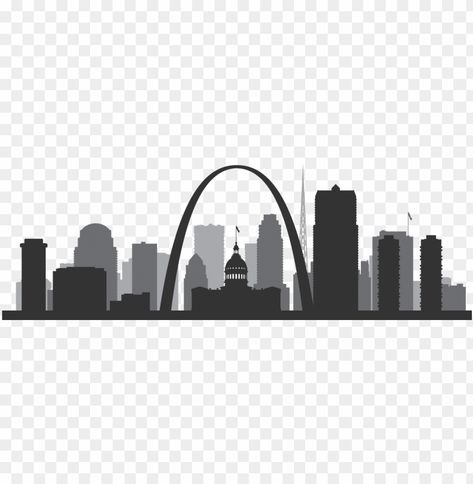 St Louis Skyline, Background Png Images, Room Accent Wall, Skyline Silhouette, Clear Background, Silhouette Png, Break Room, Mini Paintings, Background Png