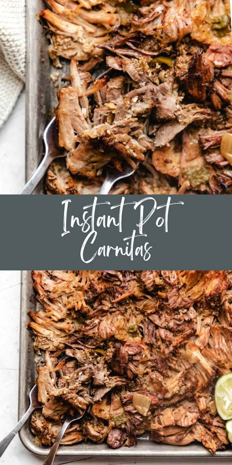 Crispy Instant Pot Carnitas Instapot Carnitas Recipe, Pork Shoulder Roast Recipes Instant Pot, Insta Pot Carnitas Recipe, Porkroastrecipes Instapot, Pull Pork Instant Pot, Pork Chunks Recipes Instant Pot, Pork Shoulder Pressure Cooker Recipes, Carnitas Instant Pot Recipes, Insta Pot Carnitas