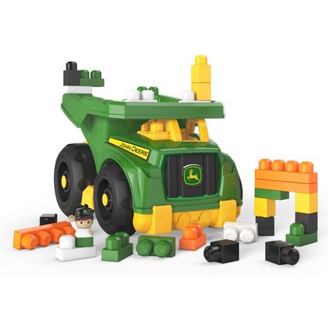 Mega Bloks John Deere Large Dump Truck with Big Building Blocks, Building Toys for Toddlers (25 Pieces) - Walmart.com Preschool Supplies, Mega Blocks, Big Building, Play Vehicles, Mega Bloks, Fisher Price Toys, Kids Gear, Toy Blocks, Building Blocks Toys