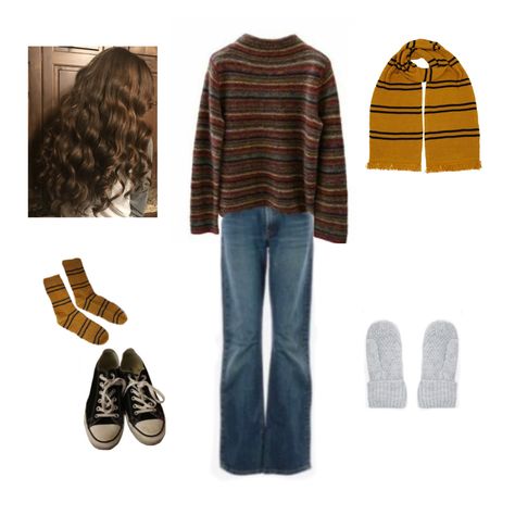 Hogwarts Aesthetic Outfits Hufflepuff, Modern Hufflepuff Outfits, Lily Potter Aesthetic Outfits, Hufflepuff Clothes Aesthetic, Weasley Outfits Aesthetic, Griffindor Outfits Aesthetic, Harry Potter Inspired Outfits Hufflepuff, Hogwarts Outfits Hufflepuff, Harry Potter Hufflepuff Outfits