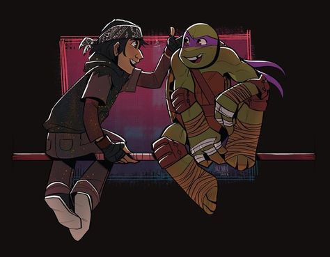 Casey X Donnie, Tmnt Usagi, 2012 Tmnt, Tmnt Fanart, Donatello Tmnt, Shell Turtle, Casey Jones, Ninja Turtles Artwork, Teenage Ninja Turtles