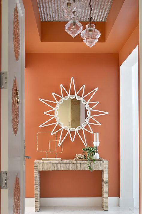 Sherwin Williams SW 6628 Robust Orange Sherwin Williams SW 6628 Robust Orange Sherwin Williams SW 6628 Robust Orange #SherwinWilliamsSW6628RobustOrange #SherwinWilliamsRobustOrange #SherwinWilliamsSW6628 Orange Bookshelves, Accent Walls Ideas, Orange Accent Walls, Orange Artwork, Walls Ideas, Contemporary Seating, Florida Condos, Orange Home Decor, Orange Interior