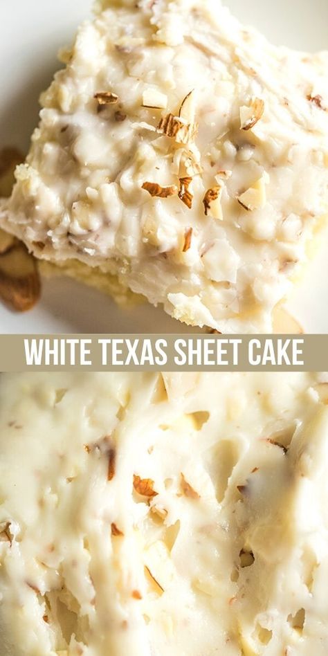 White Texas Sheet Cake, Texas Sheet, Texas Sheet Cake, Moist Cake, Sheet Cake Recipes, Moist Cakes, Savoury Cake, Food Cakes, Sheet Cake