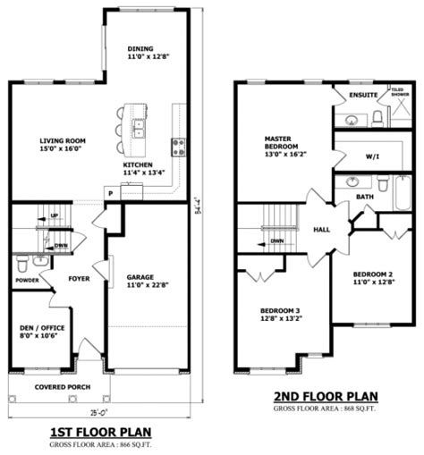 Simple House Design Plans 11x11 With 3 Bedrooms Full Plans House Plans 2 Storey, Double Storey House Plans, Two Storey House Plans, Plan Garage, Simple Floor Plans, Double Storey House, 2 Storey House Design, 2 Storey House, Two Story House Plans